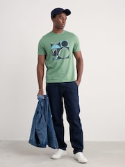 Seasalt Cornwall Green Mens Midwatch 100% Cotton T-Shirt - Image 3 of 5