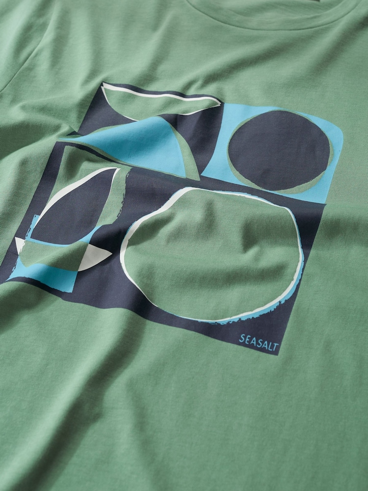 Seasalt Cornwall Green Mens Midwatch 100% Cotton T-Shirt - Image 5 of 5
