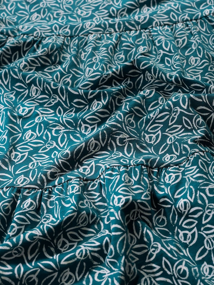 Seasalt Cornwall Blue Tall Line Strokes Tiered Jersey 100% Cotton Dress - Image 5 of 5