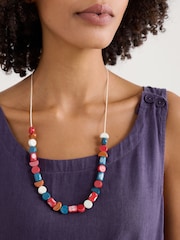 Seasalt Cornwall Pink Collan Beaded Necklace - Image 4 of 4