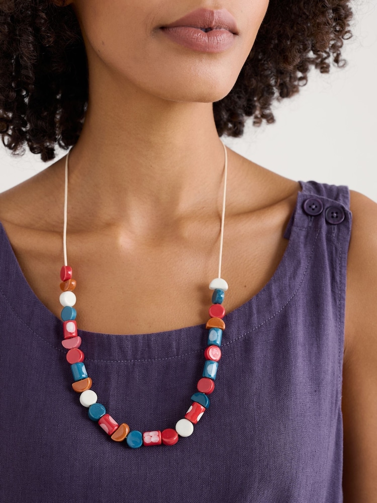 Seasalt Cornwall Pink Collan Beaded Necklace - Image 4 of 4