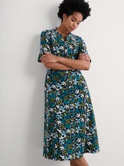 Seasalt Cornwall Blue Tall Wightwick Denim Midi 100% Organic Cotton Dress - Image 1 of 5
