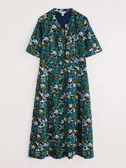 Seasalt Cornwall Blue Tall Wightwick Denim Midi 100% Organic Cotton Dress - Image 4 of 5