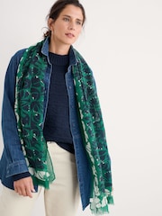 Seasalt Cornwall Green Pretty Printed Scarf - Image 3 of 6