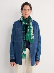 Seasalt Cornwall Green Pretty Printed Scarf - Image 5 of 6