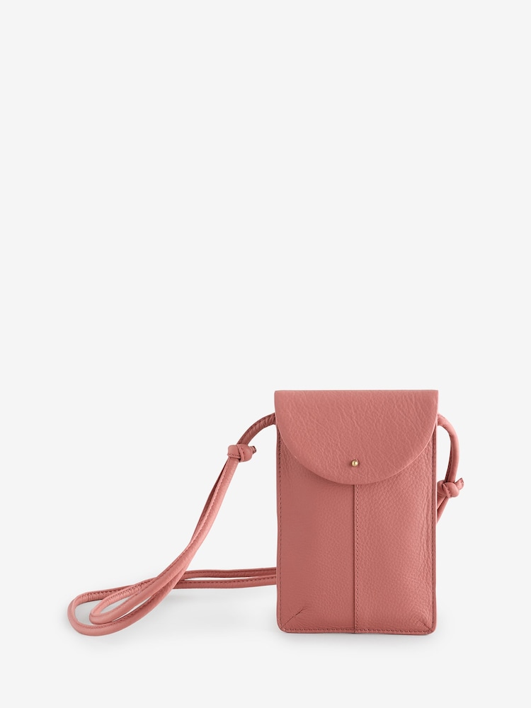 Seasalt Cornwall Pink Fen Leather Phone Bag - Image 1 of 1 Seasalt Cornwall Pink Fen Leather Phone Bag - Image 1 of 1