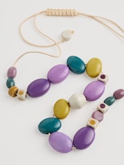 Seasalt Cornwall Purple Bodinnar Beaded Necklace - Image 2 of 4