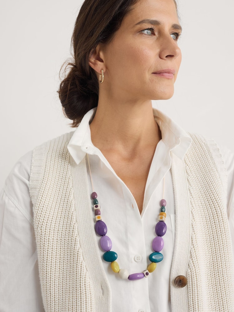 Seasalt Cornwall Purple Bodinnar Beaded Necklace - Image 4 of 4
