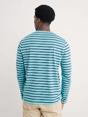 Seasalt Cornwall Blue Mens Sailor 100%  Cotton Shirt With Crew Neck - Image 2 of 5