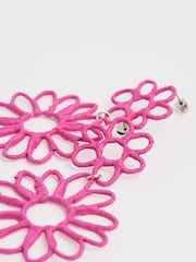Seasalt Cornwall Pink Flowering Rush Earrings - Image 2 of 4