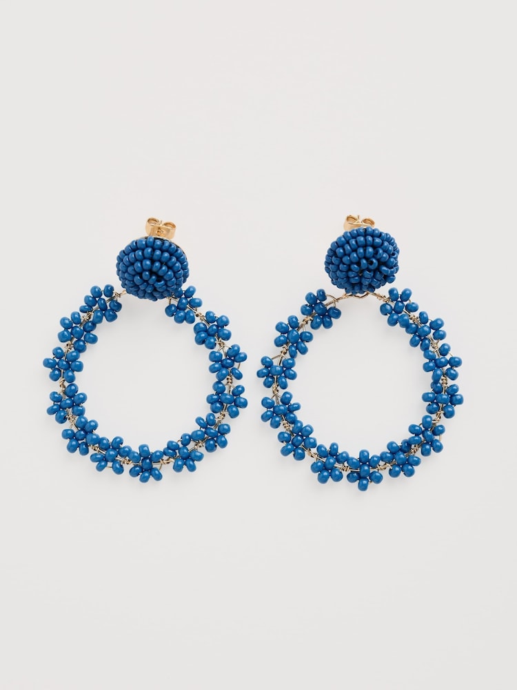 Seasalt Cornwall Blue Beaded Circle Earrings - Image 1 of 4