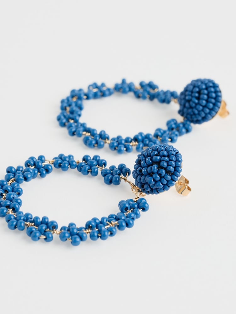 Seasalt Cornwall Blue Beaded Circle Earrings - Image 2 of 4