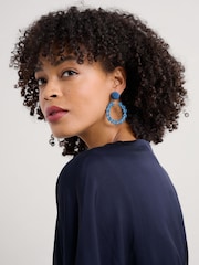 Seasalt Cornwall Blue Beaded Circle Earrings - Image 4 of 4