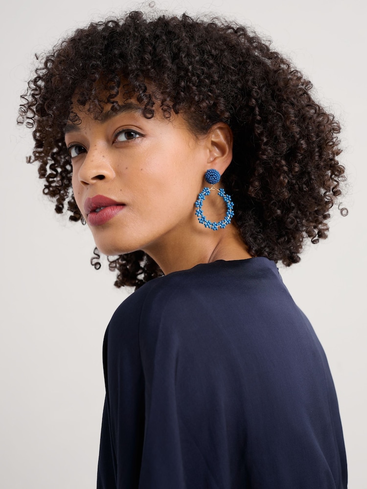Seasalt Cornwall Blue Beaded Circle Earrings - Image 4 of 4