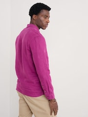Seasalt Cornwall Purple Mens Artists 100% Linen Shirt - Image 2 of 5