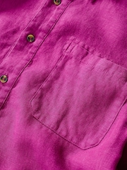 Seasalt Cornwall Purple Mens Artists 100% Linen Shirt - Image 5 of 5