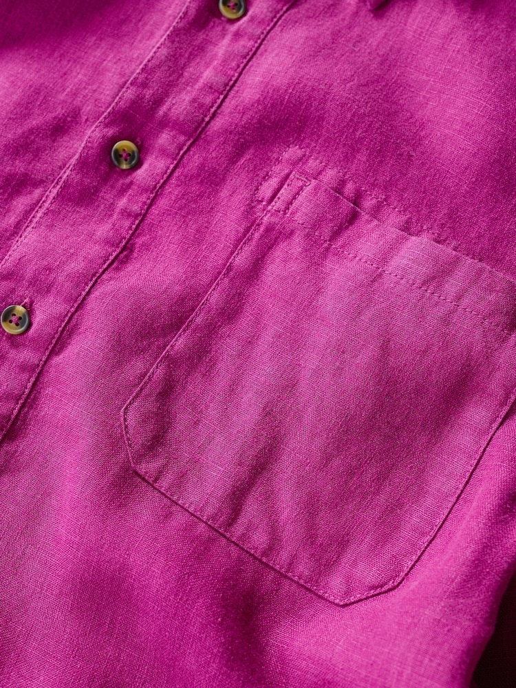 Seasalt Cornwall Purple Mens Artists 100% Linen Shirt - Image 5 of 5