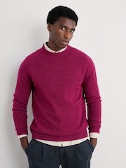 Seasalt Cornwall Purple Mens Fitcher Knitted Jumper - Image 1 of 8