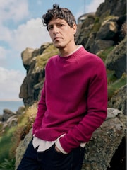 Seasalt Cornwall Purple Mens Fitcher Knitted Jumper - Image 2 of 8