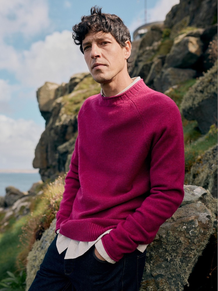 Seasalt Cornwall Purple Mens Fitcher Knitted Jumper - Image 2 of 8