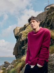 Seasalt Cornwall Purple Mens Fitcher Knitted Jumper - Image 3 of 8