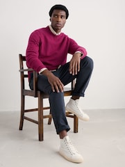 Seasalt Cornwall Purple Mens Fitcher Knitted Jumper - Image 6 of 8