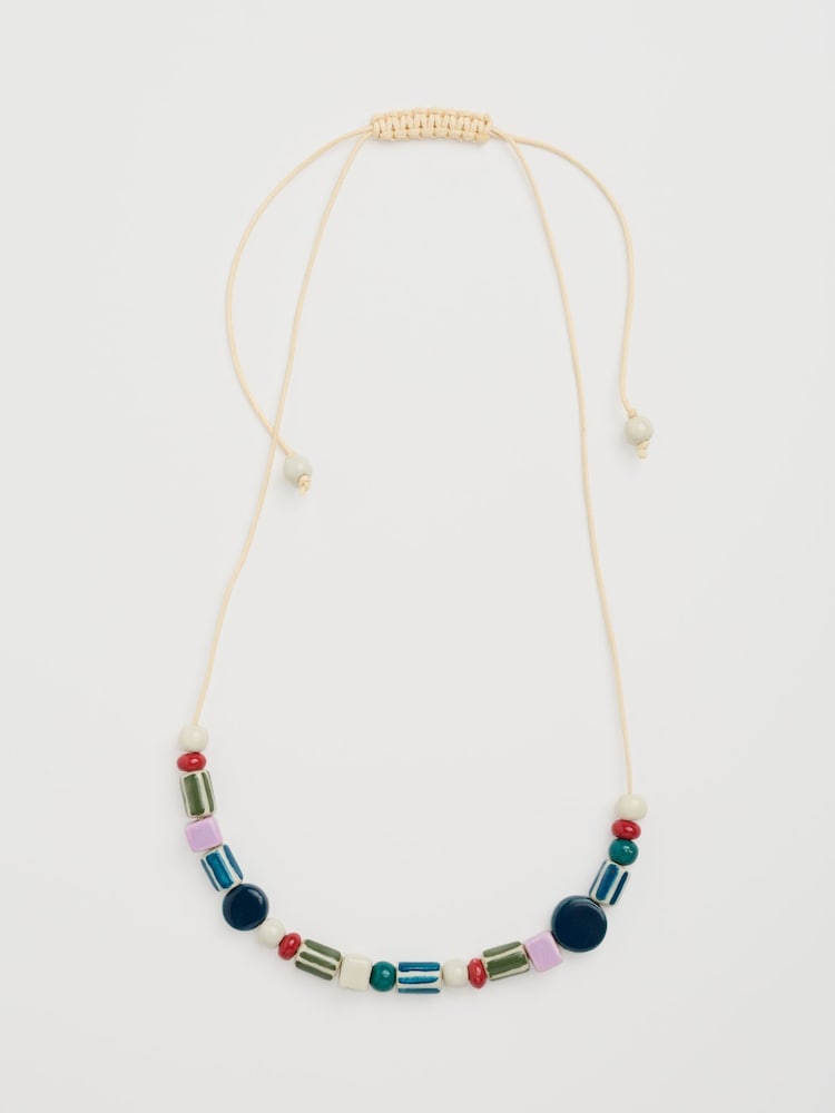 Seasalt Cornwall Green Vervain Mixed Ceramic Bead Necklace - Image 1 of 4