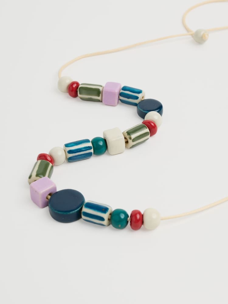 Seasalt Cornwall Green Vervain Mixed Ceramic Bead Necklace - Image 2 of 4