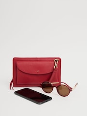 Seasalt Cornwall Red Multitude Leather Cross-Body Bag - Image 3 of 5