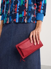 Seasalt Cornwall Red Multitude Leather Cross-Body Bag - Image 5 of 5