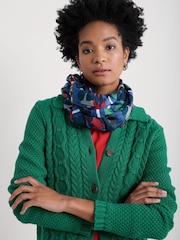 Seasalt Cornwall Black May Garland Printed Scarf - Image 1 of 5