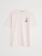 Белый - Seasalt Cornwall Mens Loggerhead 100% Cotton T-Shirt - Image 4 of 5