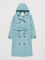 Seasalt Cornwall Blue Tall Penweathers Waterproof Trench 100% Cotton Coat - Image 4 of 5