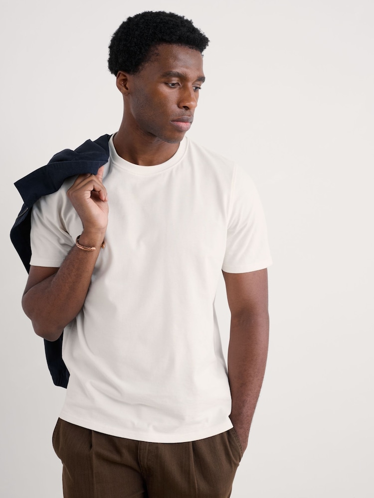 Seasalt Cornwall White Mens Merthen 100% Cotton T-Shirt - Image 1 of 5