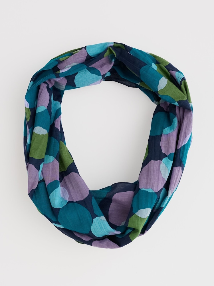 Seasalt Cornwall Blue New Everyday Circle 100% Cotton Scarf - Image 1 of 5 Seasalt Cornwall Blue New Everyday Circle 100% Cotton Scarf - Image 1 of 5