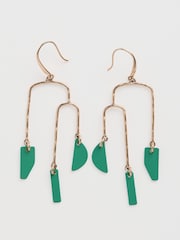 Seasalt Cornwall Green Earth to Sky Gold Tone Drop Earrings - Image 1 of 4