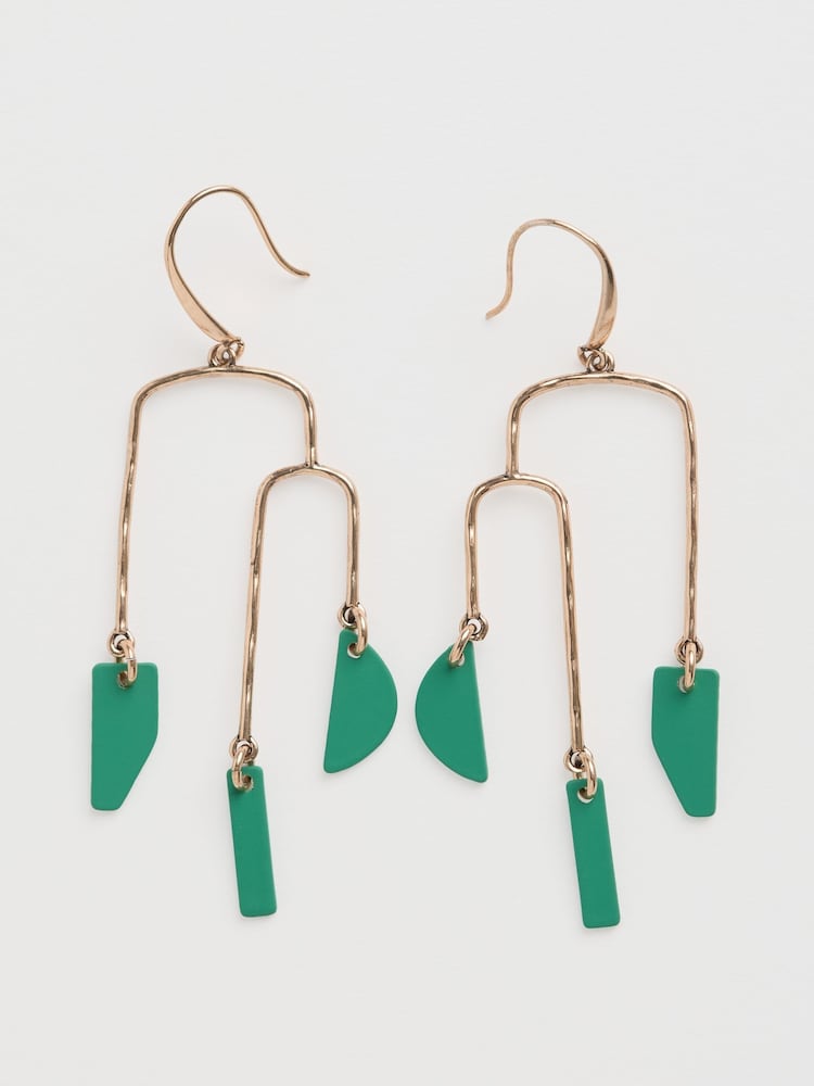 Seasalt Cornwall Green Earth to Sky Gold Tone Drop Earrings - Image 1 of 4
