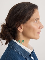 Seasalt Cornwall Green Earth to Sky Gold Tone Drop Earrings - Image 3 of 4
