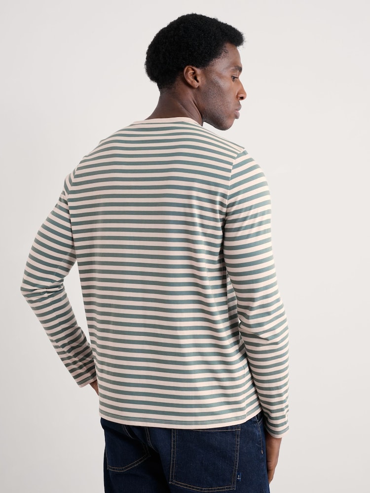 Seasalt Cornwall Green Mens Sailor 100% Cotton With Crew Neck T-Shirt - Image 2 of 5
