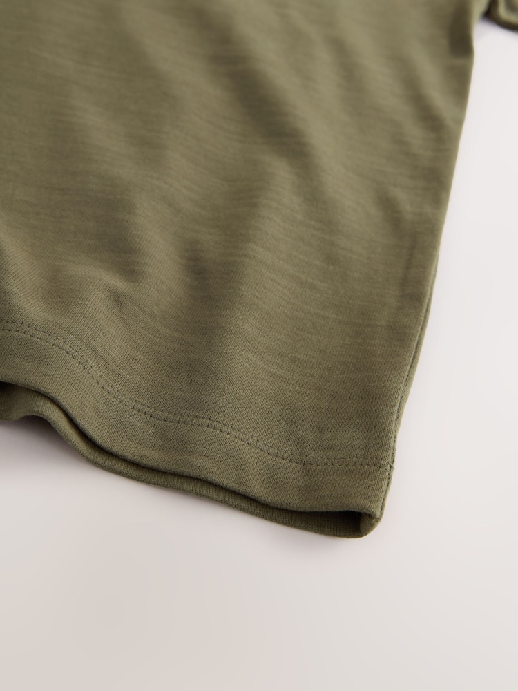 Khaki Green Relaxed Fit Long Sleeve Cosy T-Shirt (3-16yrs) - Image 4 of 4