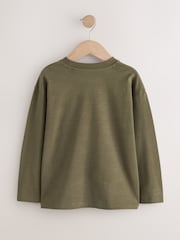 Khaki Green Relaxed Fit Long Sleeve Cosy T-Shirt (3-16yrs) - Image 6 of 8