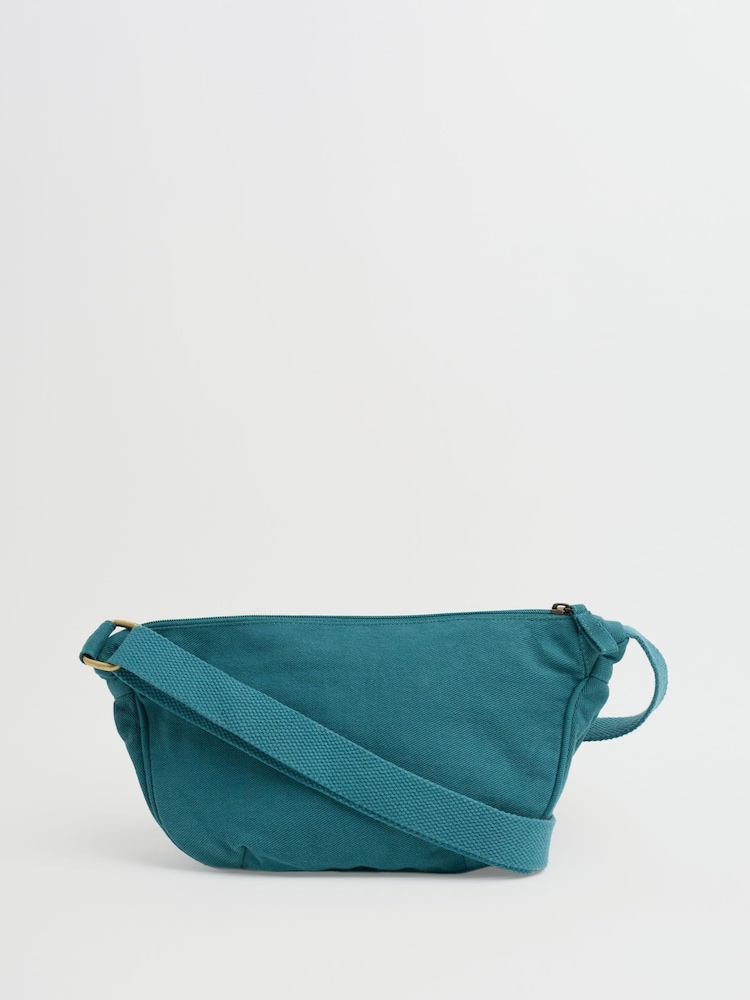 Seasalt Cornwall Blue Kevern Cross-Body Sling 100% Cotton Bag - Image 1 of 4 Seasalt Cornwall Blue Kevern Cross-Body Sling 100% Cotton Bag - Image 1 of 4