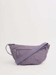 Seasalt Cornwall Purple Kevern Cross-Body 100% Cotton Sling Bag - Image 2 of 4