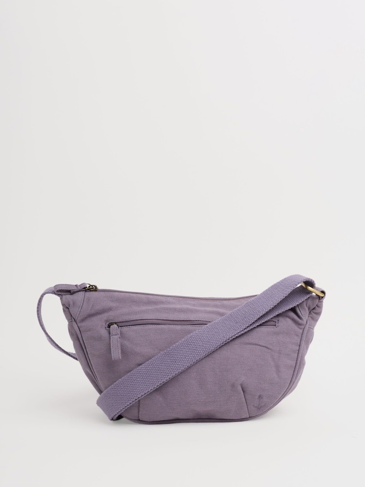 Seasalt Cornwall Purple Kevern Cross-Body 100% Cotton Sling Bag - Image 2 of 4