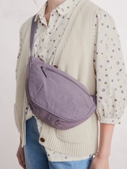 Seasalt Cornwall Purple Kevern Cross-Body 100% Cotton Sling Bag - Image 4 of 4