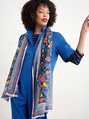 Seasalt Cornwall Black Multi May Garland Printed Scarf - Image 2 of 5