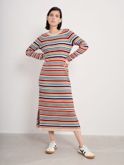 Seasalt Cornwall Green/Red Petite Multi Wall Penny Merino Dress - Image 1 of 5
