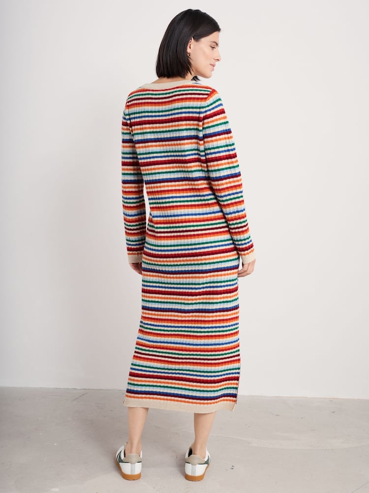 Seasalt Cornwall Green/Red Petite Multi Wall Penny Merino Dress - Image 2 of 5 Seasalt Cornwall Green/Red Petite Multi Wall Penny Merino Dress - Image 2 of 5