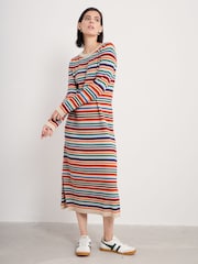 Seasalt Cornwall Green/Red Petite Multi Wall Penny Merino Dress - Image 3 of 5