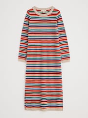 Seasalt Cornwall Green/Red Petite Multi Wall Penny Merino Dress - Image 4 of 5
